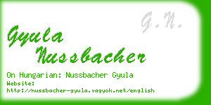 gyula nussbacher business card